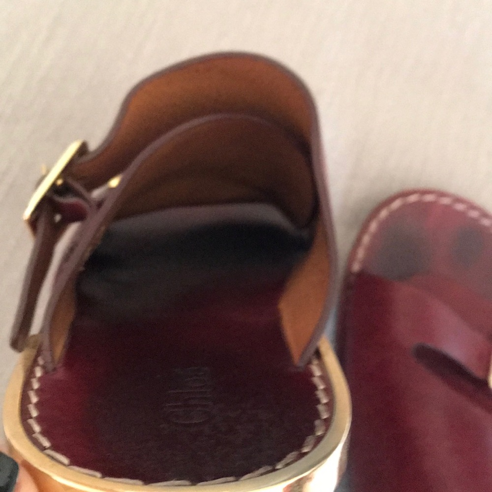 Chloe double monk leather slides - Picture 4 of 8